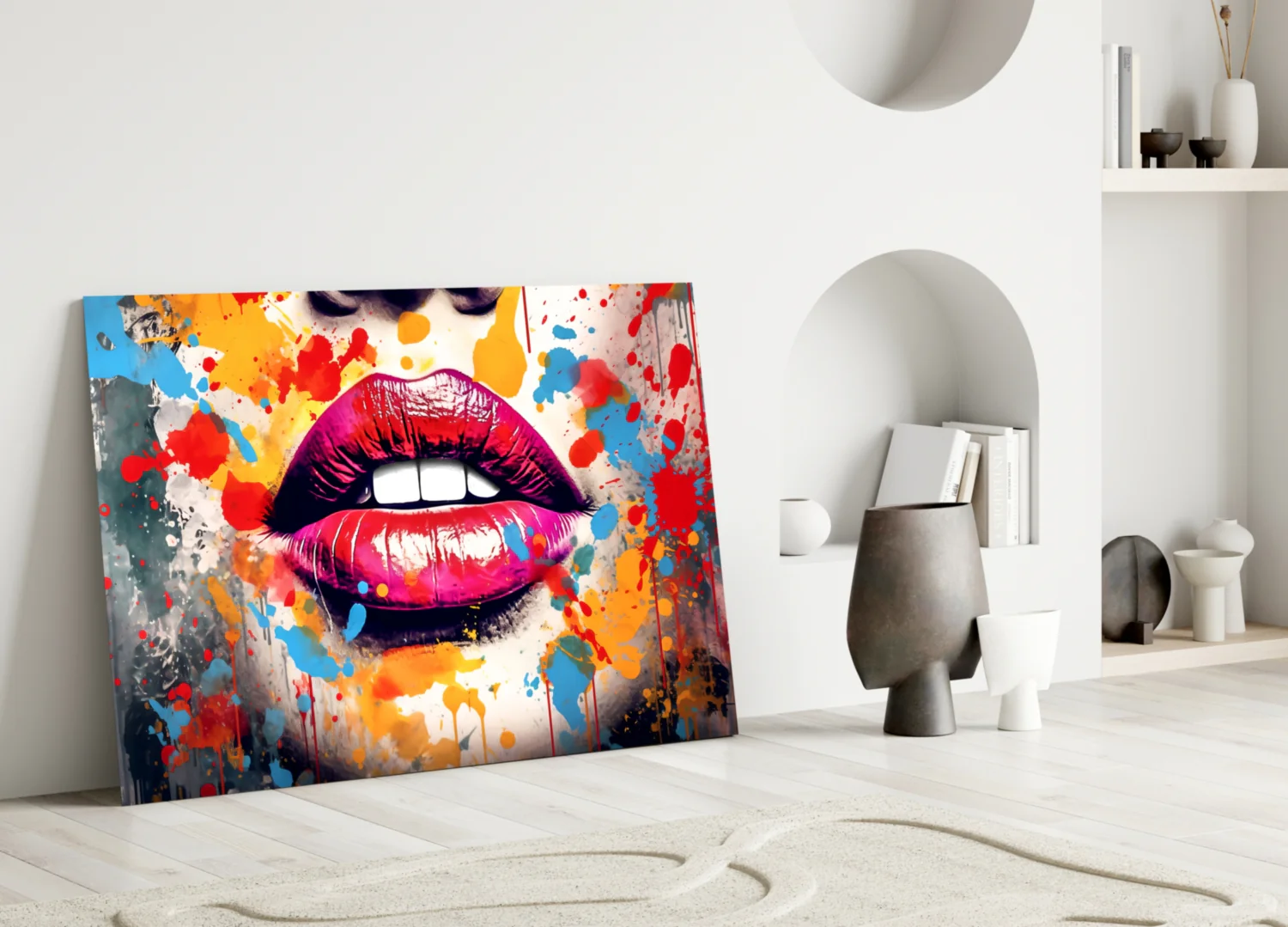Red Lip Glass Wall Art || Designer Collection - Image 3