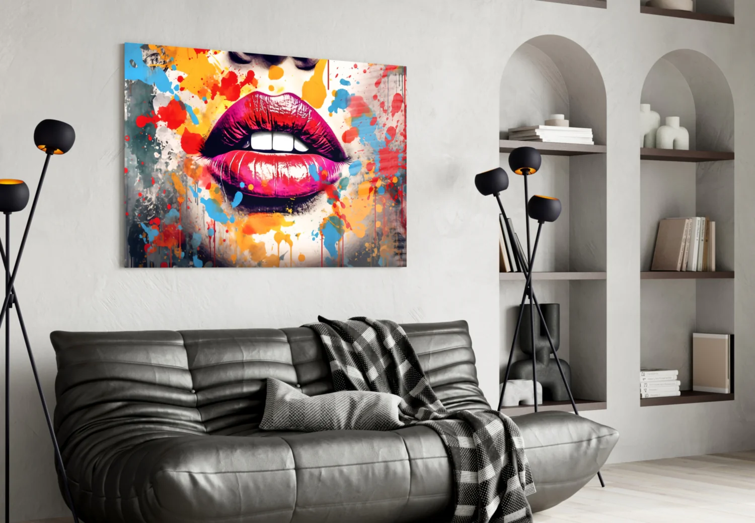 Red Lip Glass Wall Art || Designer Collection - Image 4