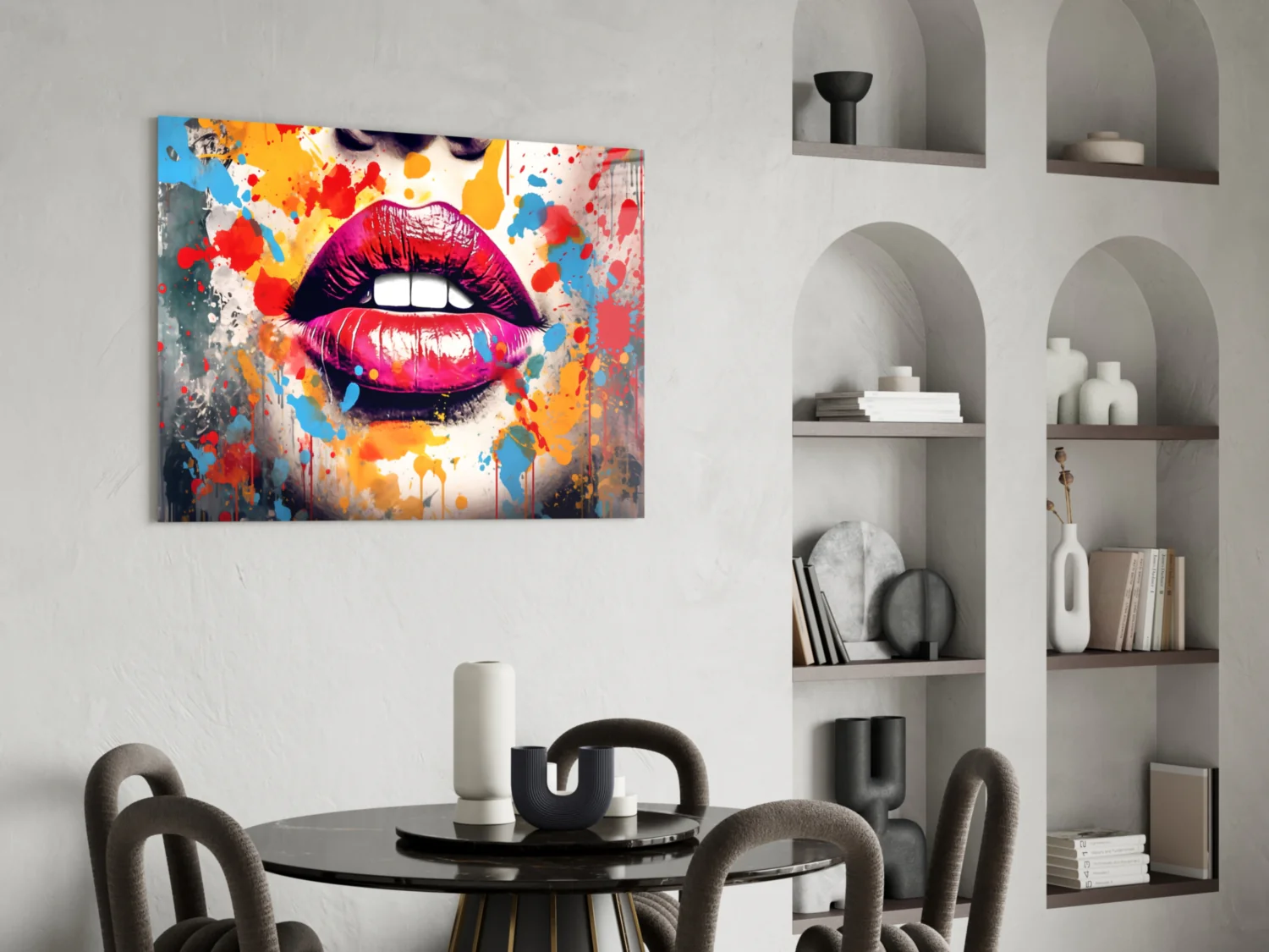 Red Lip Glass Wall Art || Designer Collection - Image 5