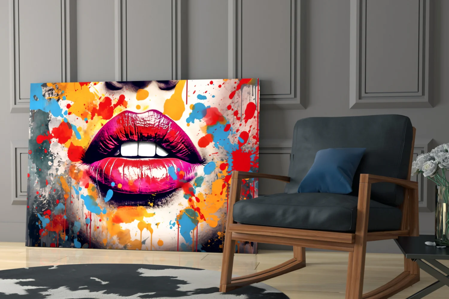 Red Lip Glass Wall Art || Designer Collection - Image 6