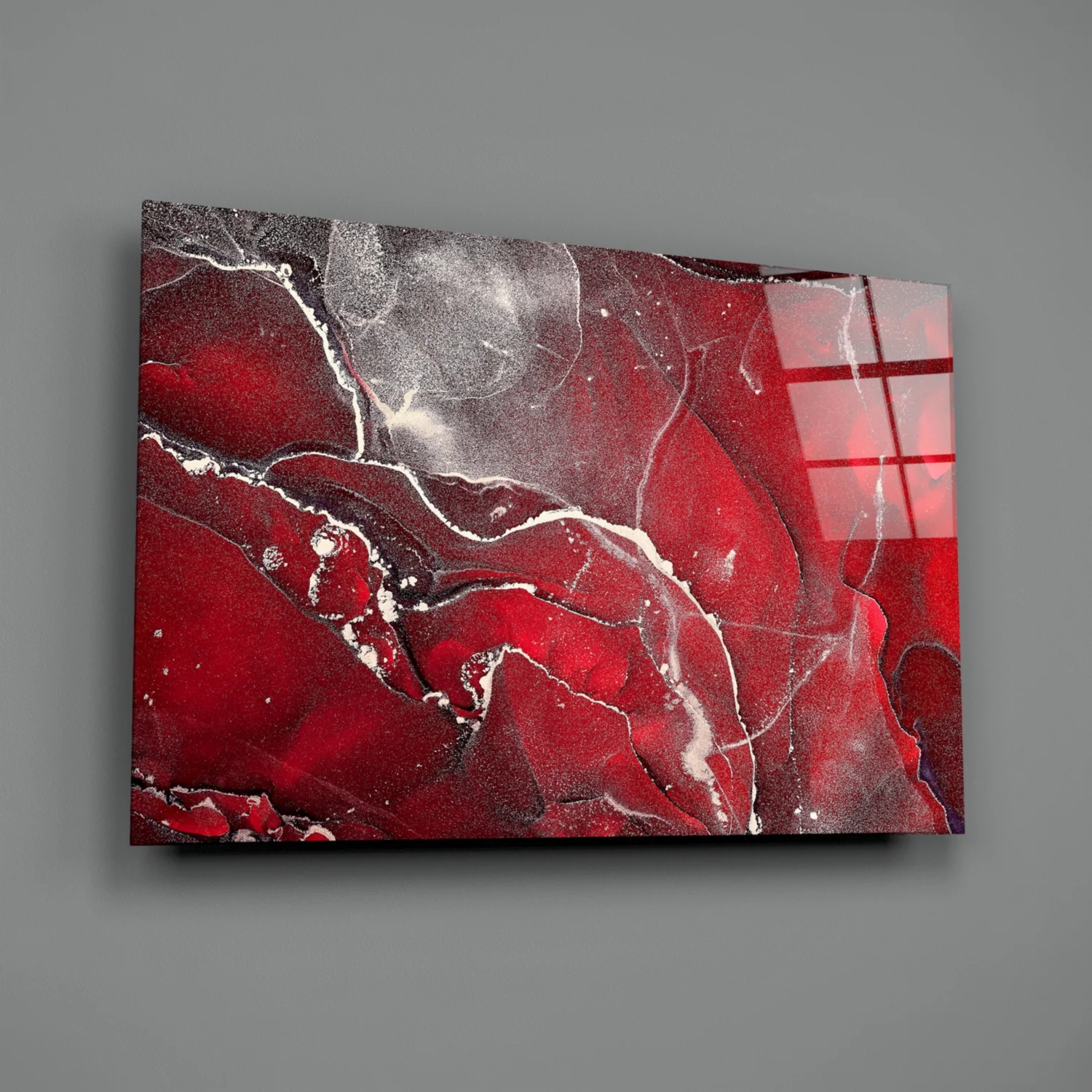 Red Marbellous Glass Wall Art - Image 2
