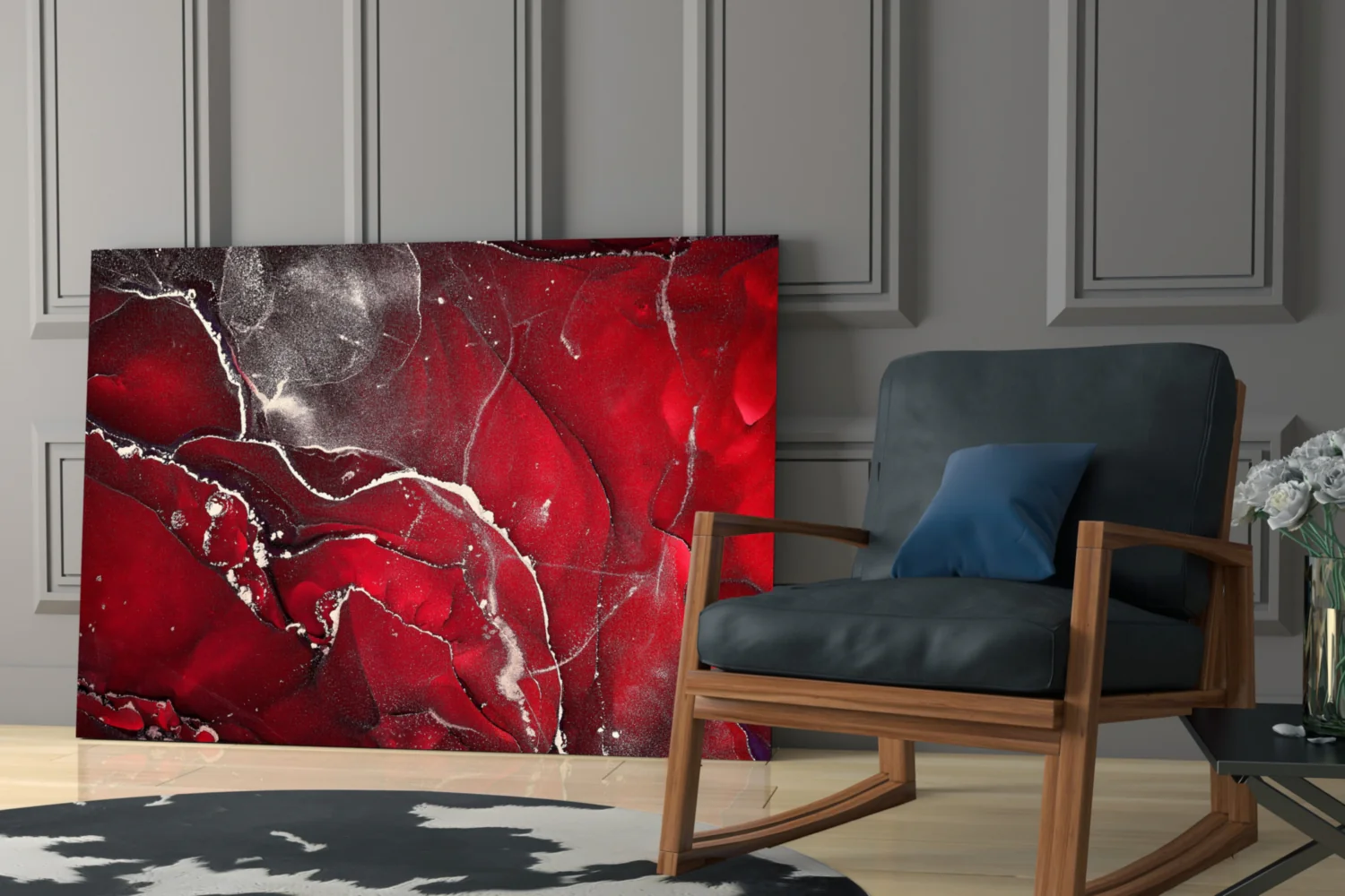 Red Marbellous Glass Wall Art - Image 6