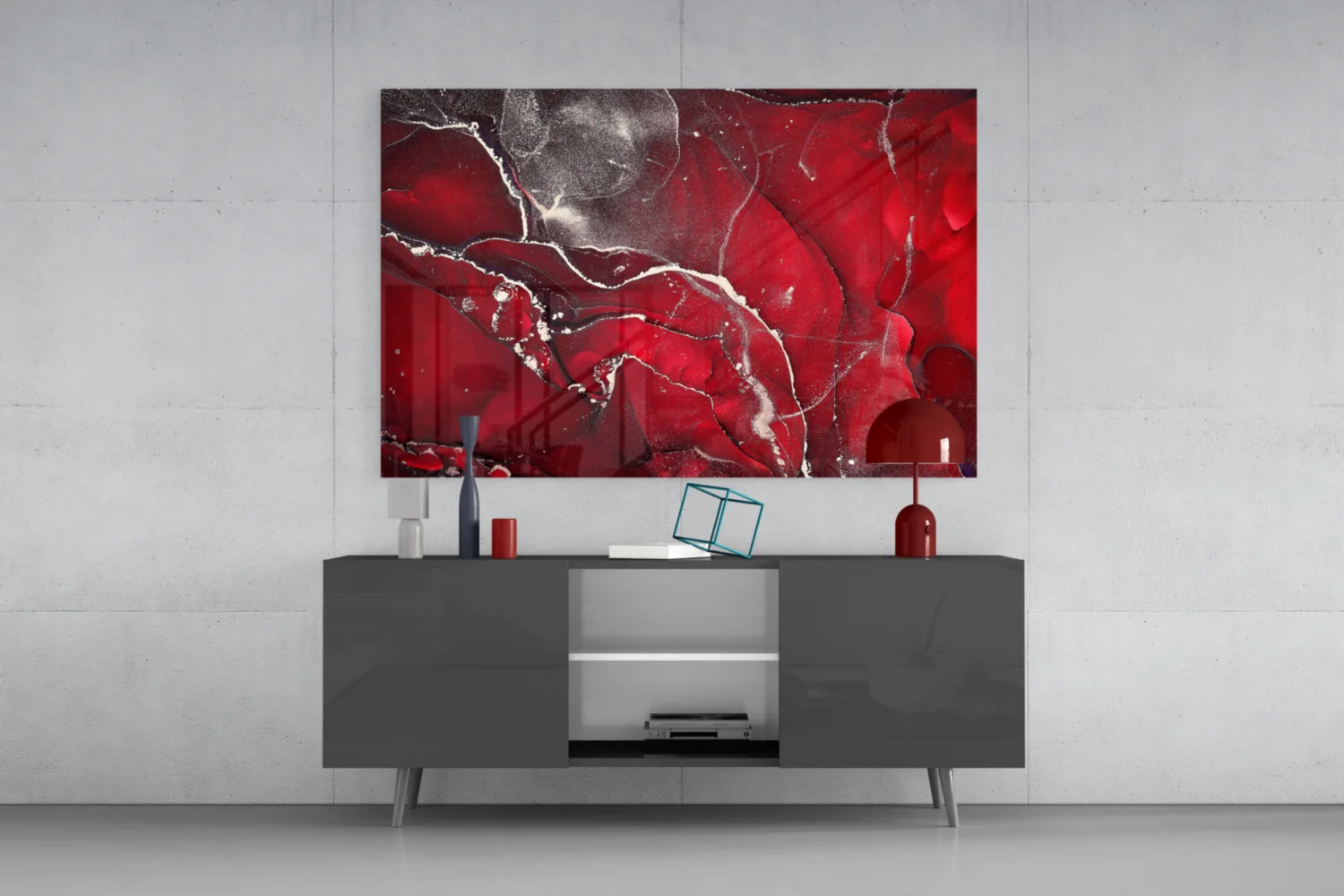 Red Marbellous Glass Wall Art - Image 8