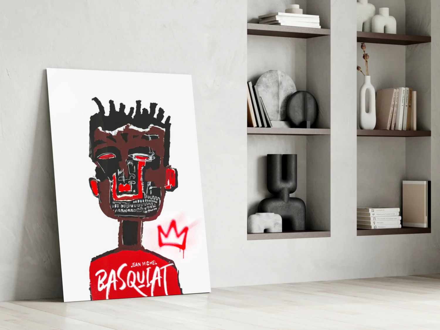 Red Portrait Crowned Youth Glass Wall Art - Image 6