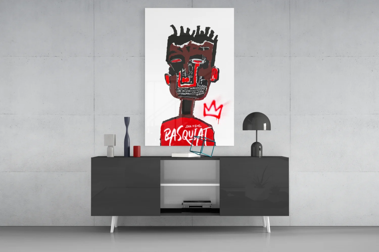 Red Portrait Crowned Youth Glass Wall Art - Image 8