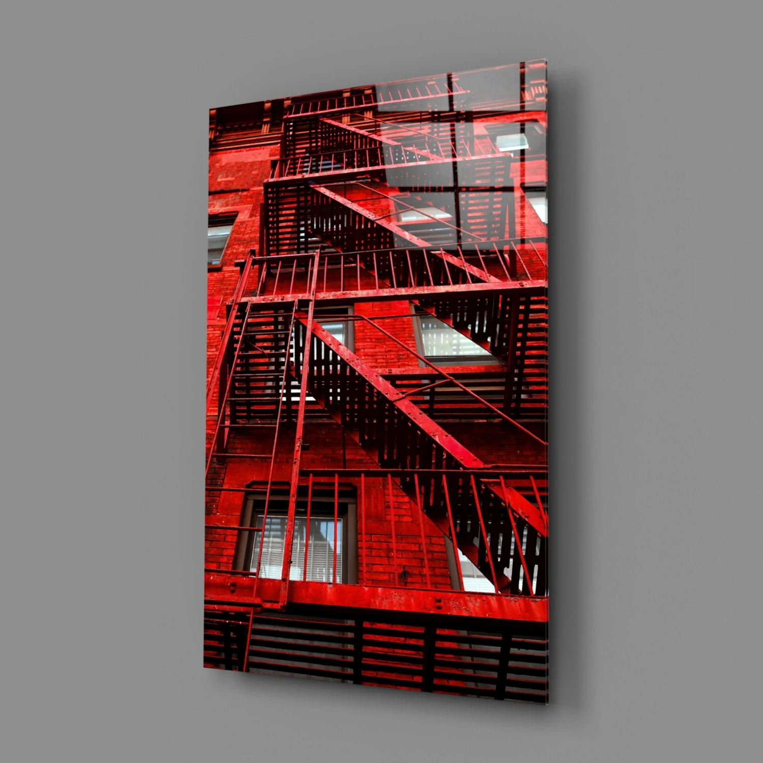 Red Stairs Glass Wall Art - Image 3