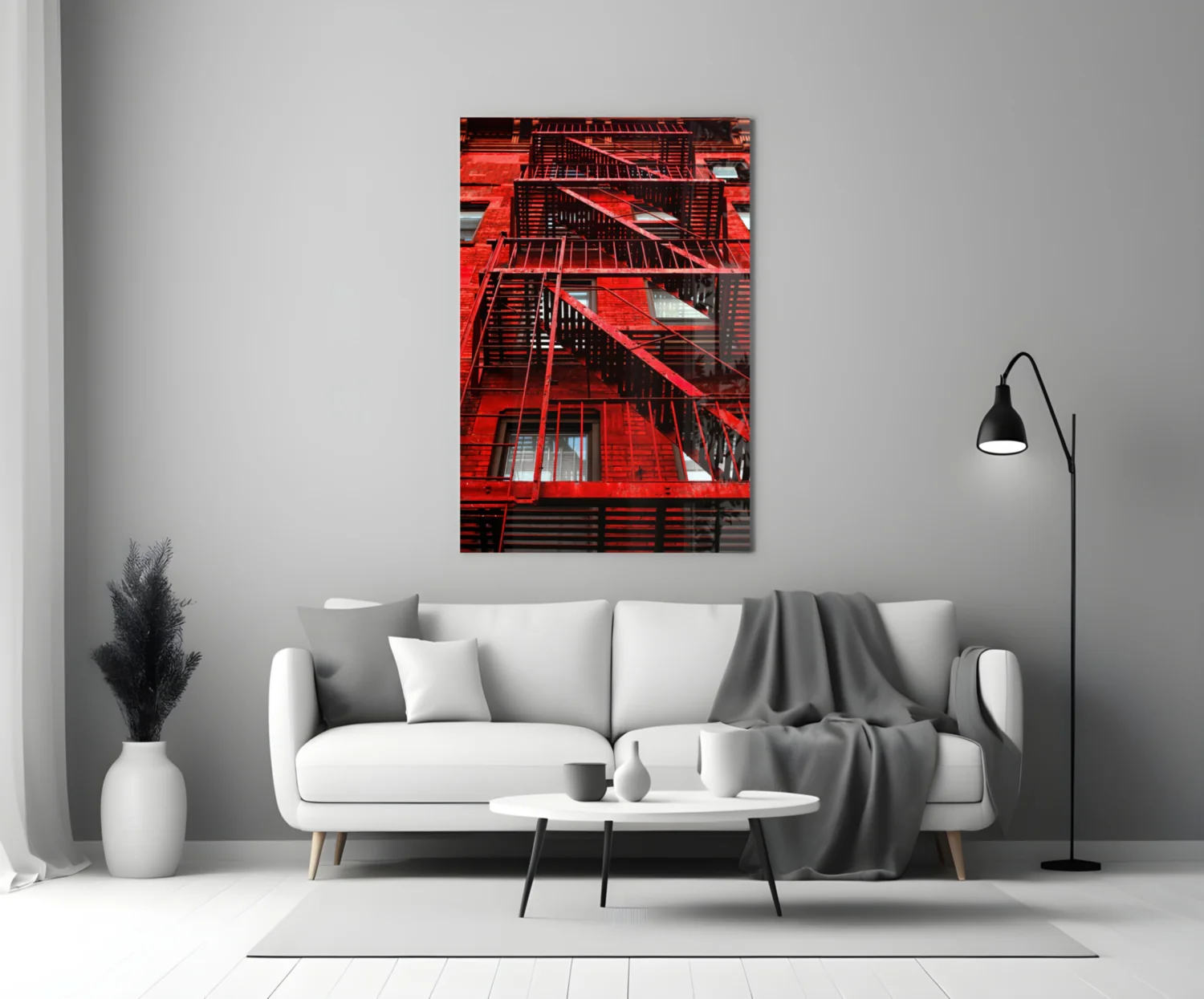 Red Stairs Glass Wall Art - Image 4