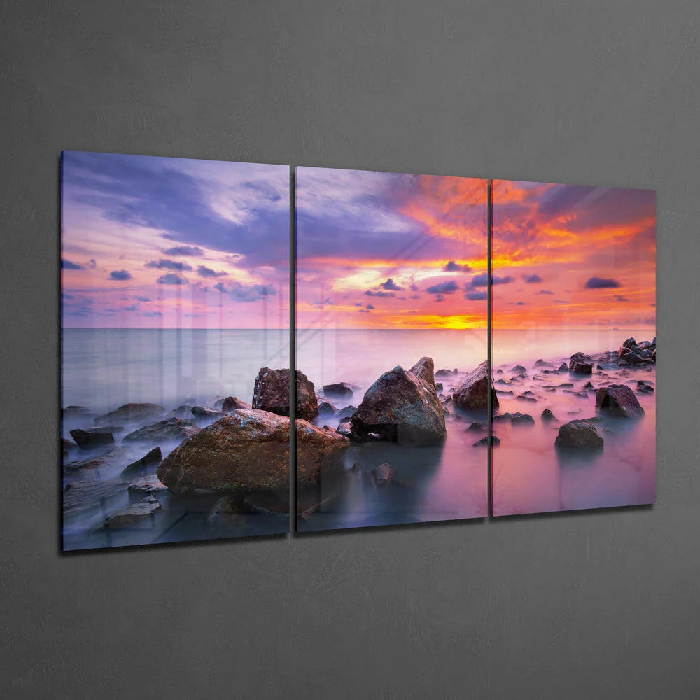 Red Sunset Mega Glass Wall Art - Image 3