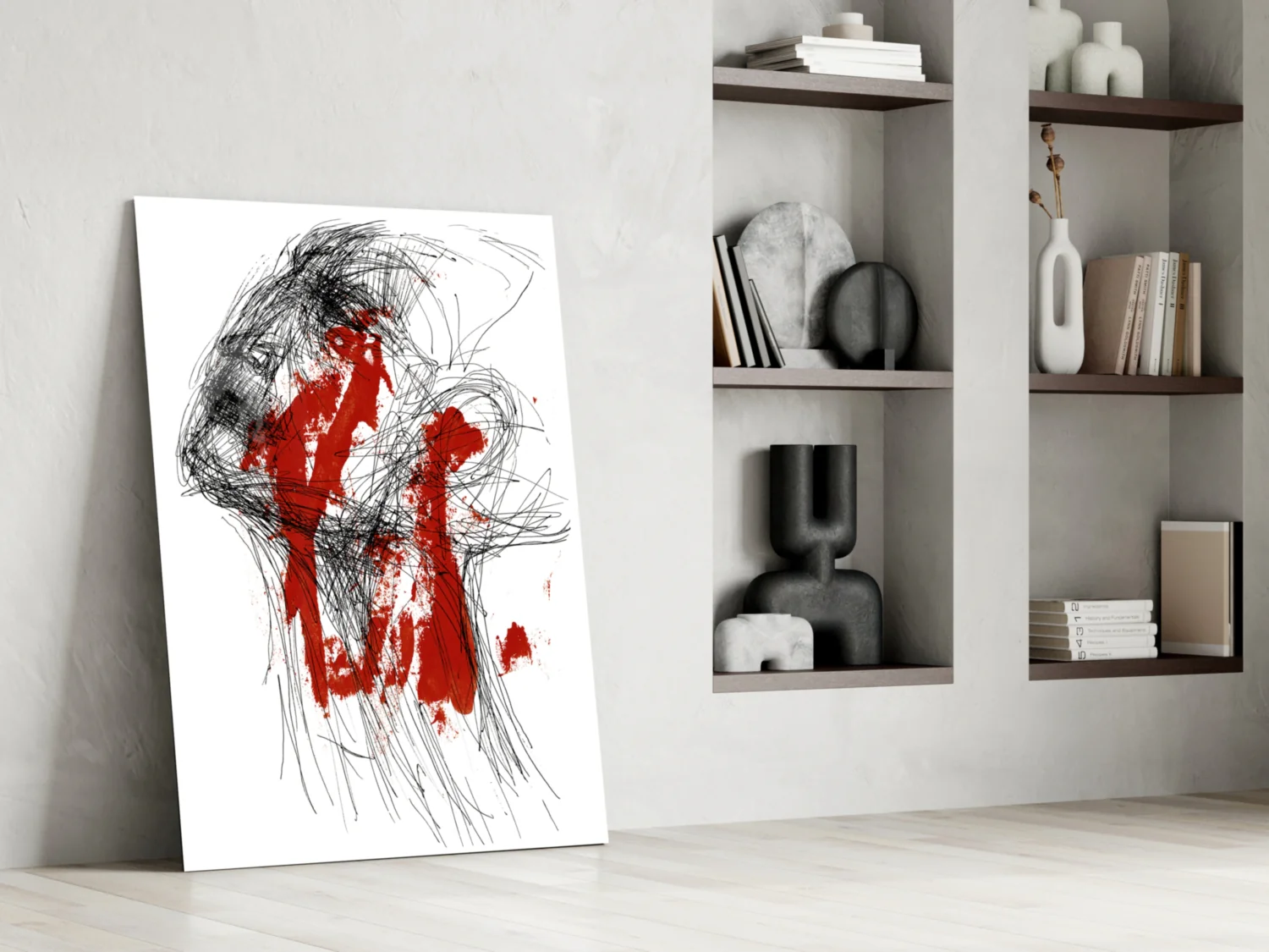 Red Thoughts Glass Wall Art - Image 6