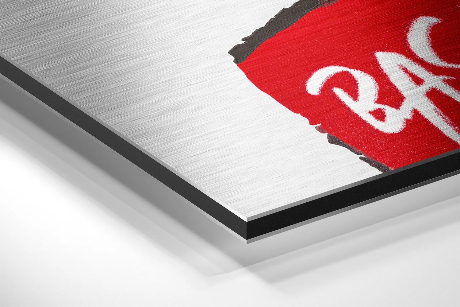 Red Tribal Face Brushed Aluminum Dibond Wall Art - Image 2