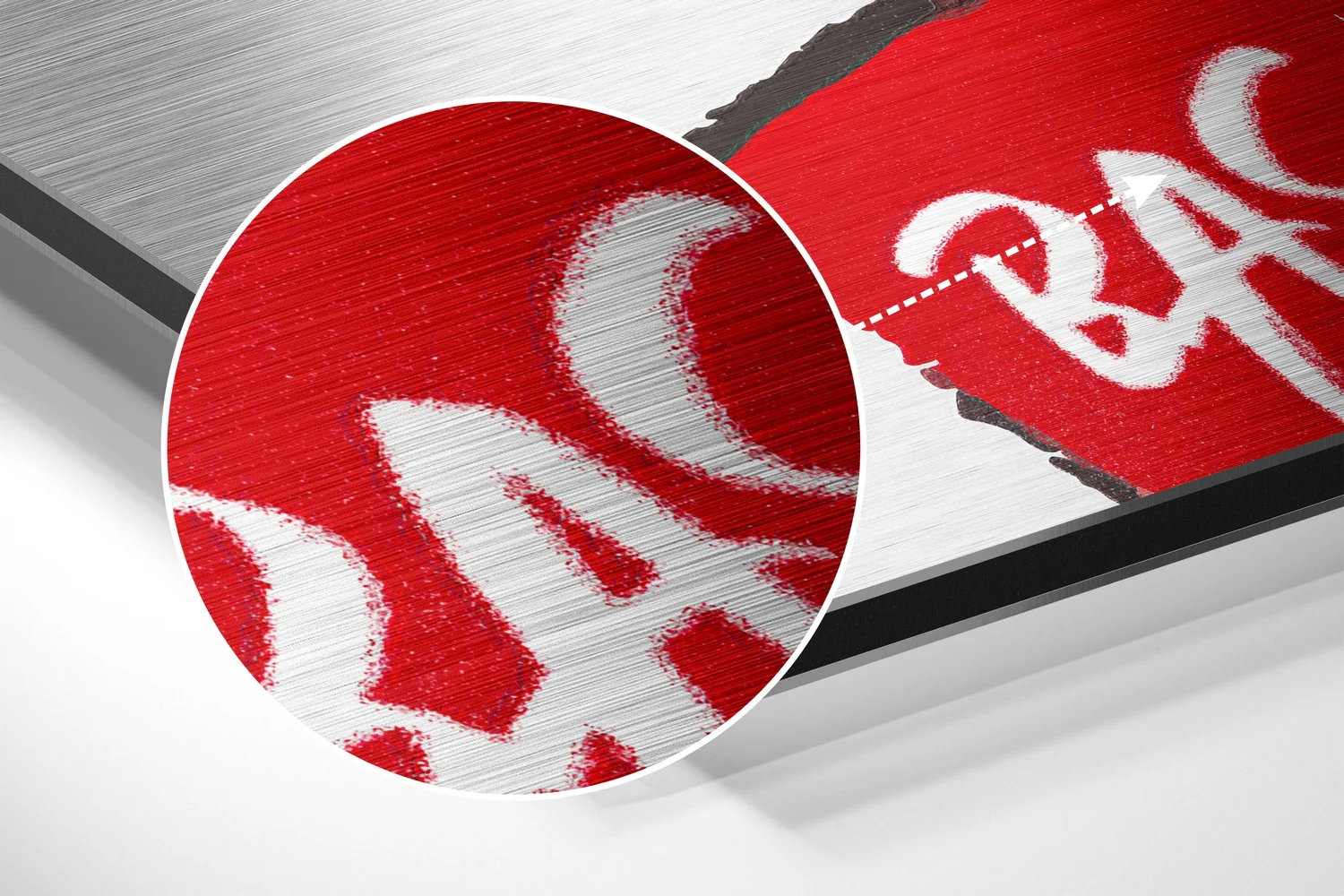 Red Tribal Face Brushed Aluminum Dibond Wall Art - Image 3