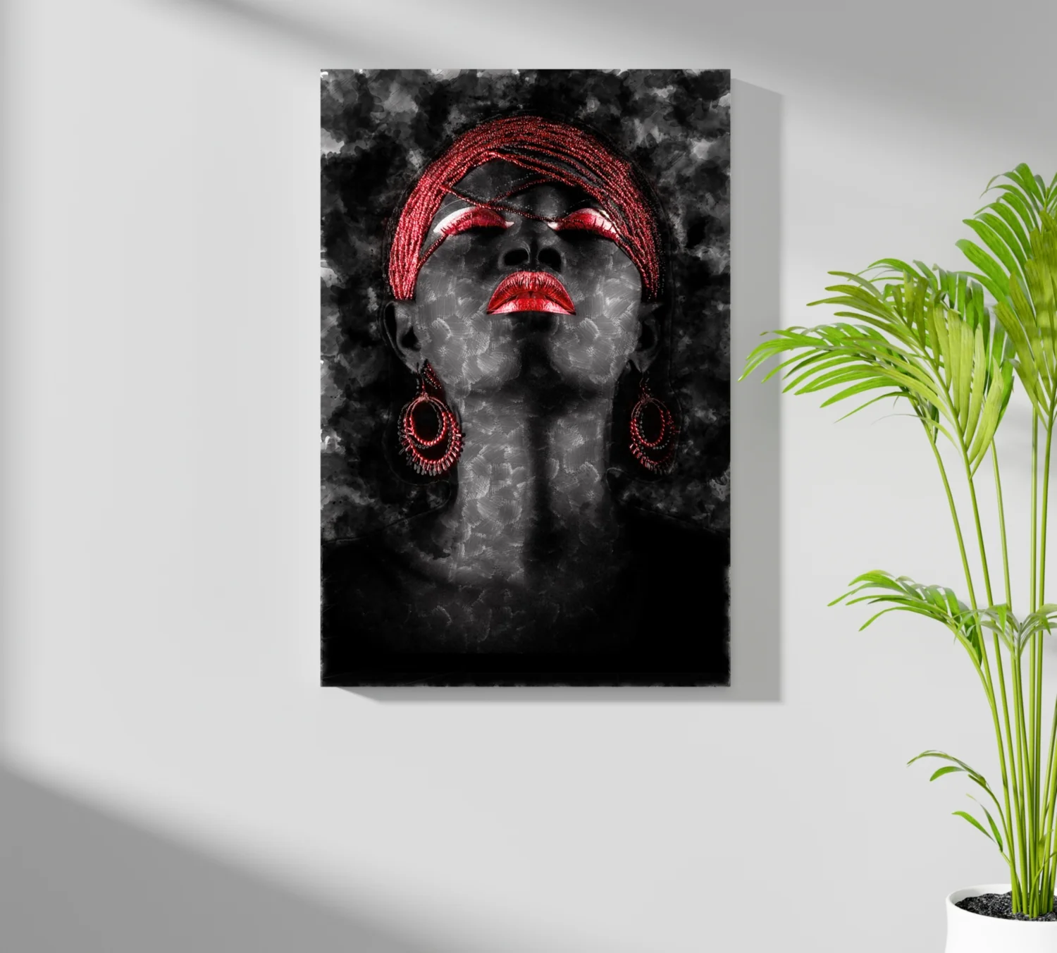 Red Turban Smoky Woman Aluminum Print - Image 7