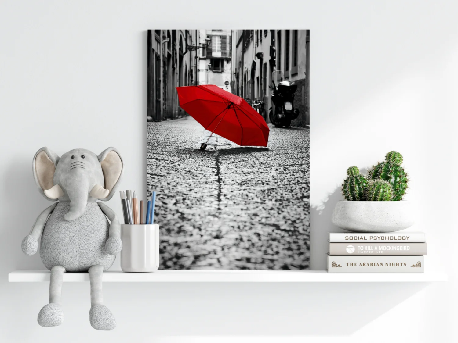 Red Umbrella Aluminum Print - Image 6