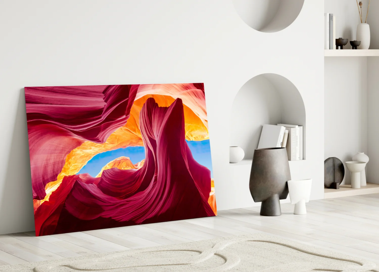 Red Valley Glass Wall Art - Image 3