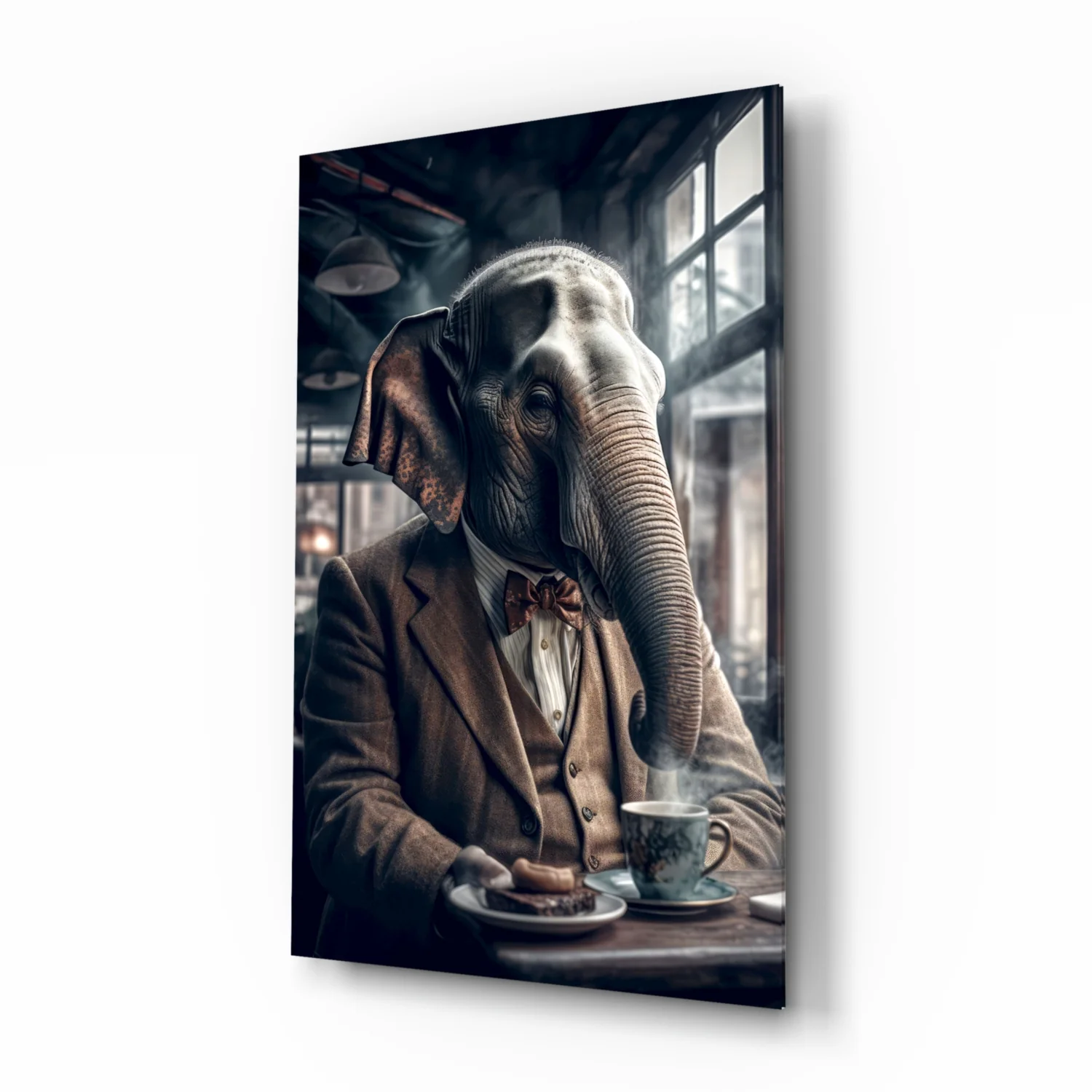 Retired Elephant Glass Wall Art|| Designer's Collection - Image 2