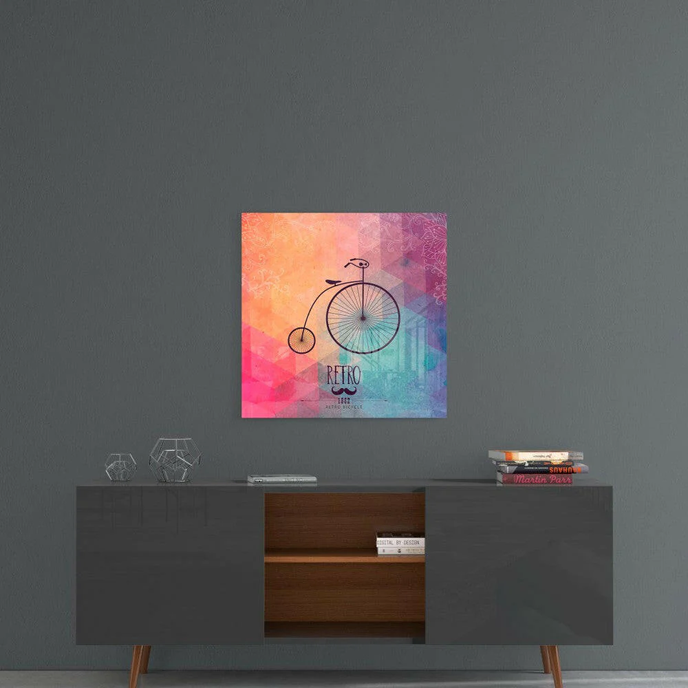 Retro Bicycle Glass Wall Art - Image 4
