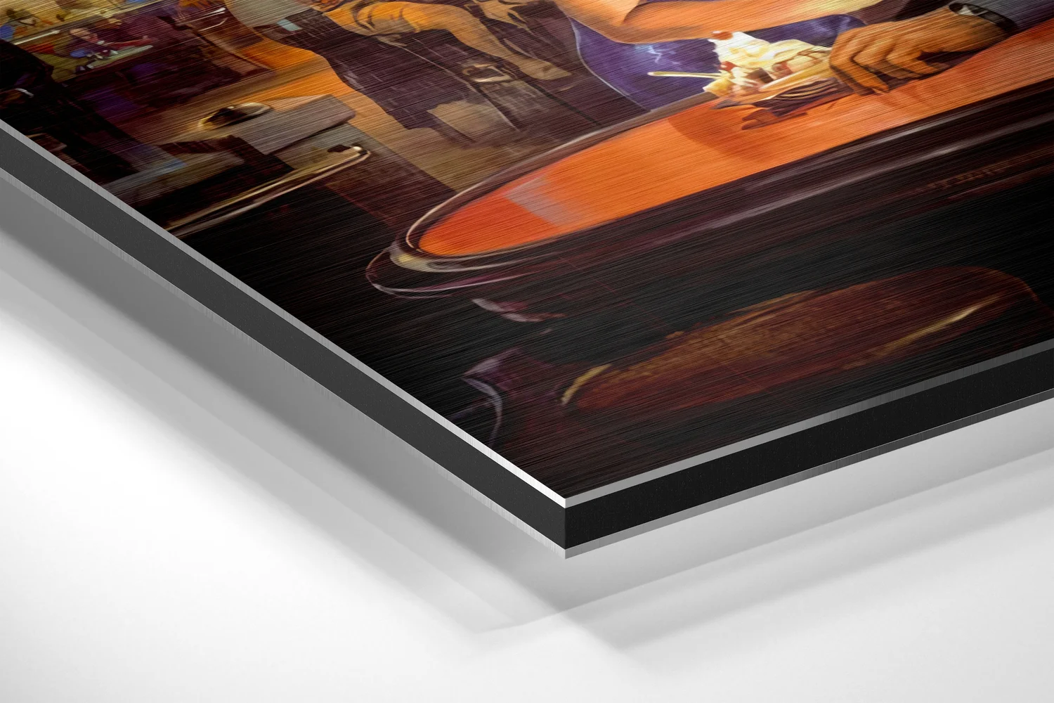 Retro Diner Red Convertible Brushed Aluminium Dibond Wall Art - Image 2
