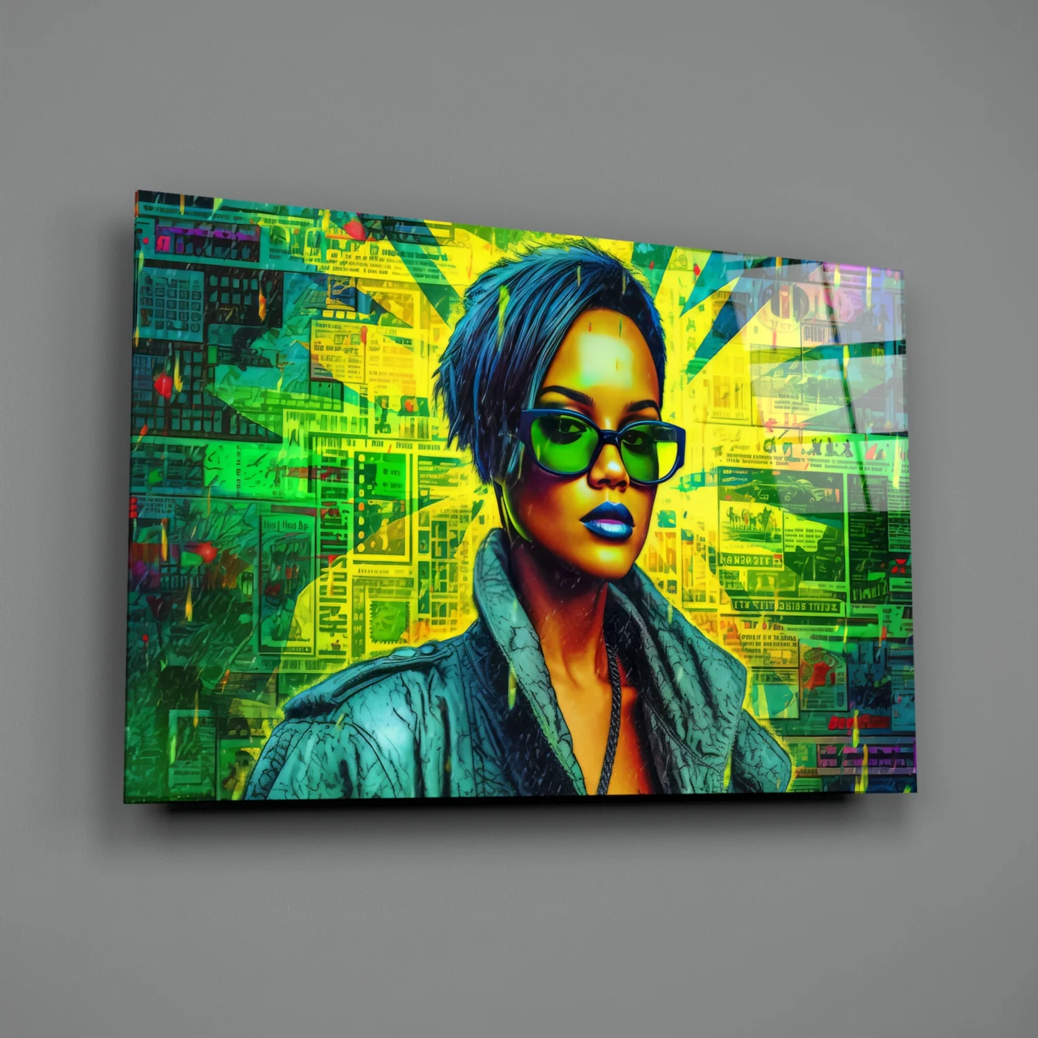 Modern Pop Diva Portrait Glass Wall Art || Designer Collection - Image 2