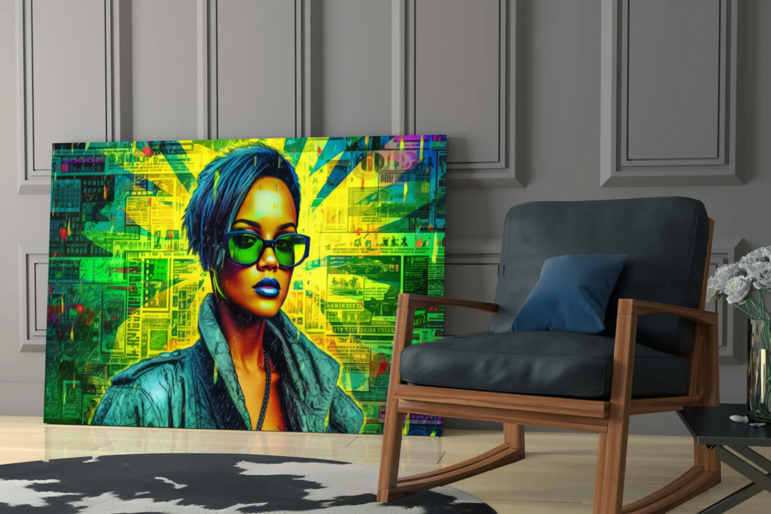 Modern Pop Diva Portrait Glass Wall Art || Designer Collection - Image 6
