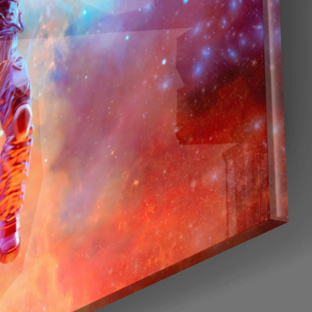 Rising Balloon Astronaut Glass Wall Art - Image 2