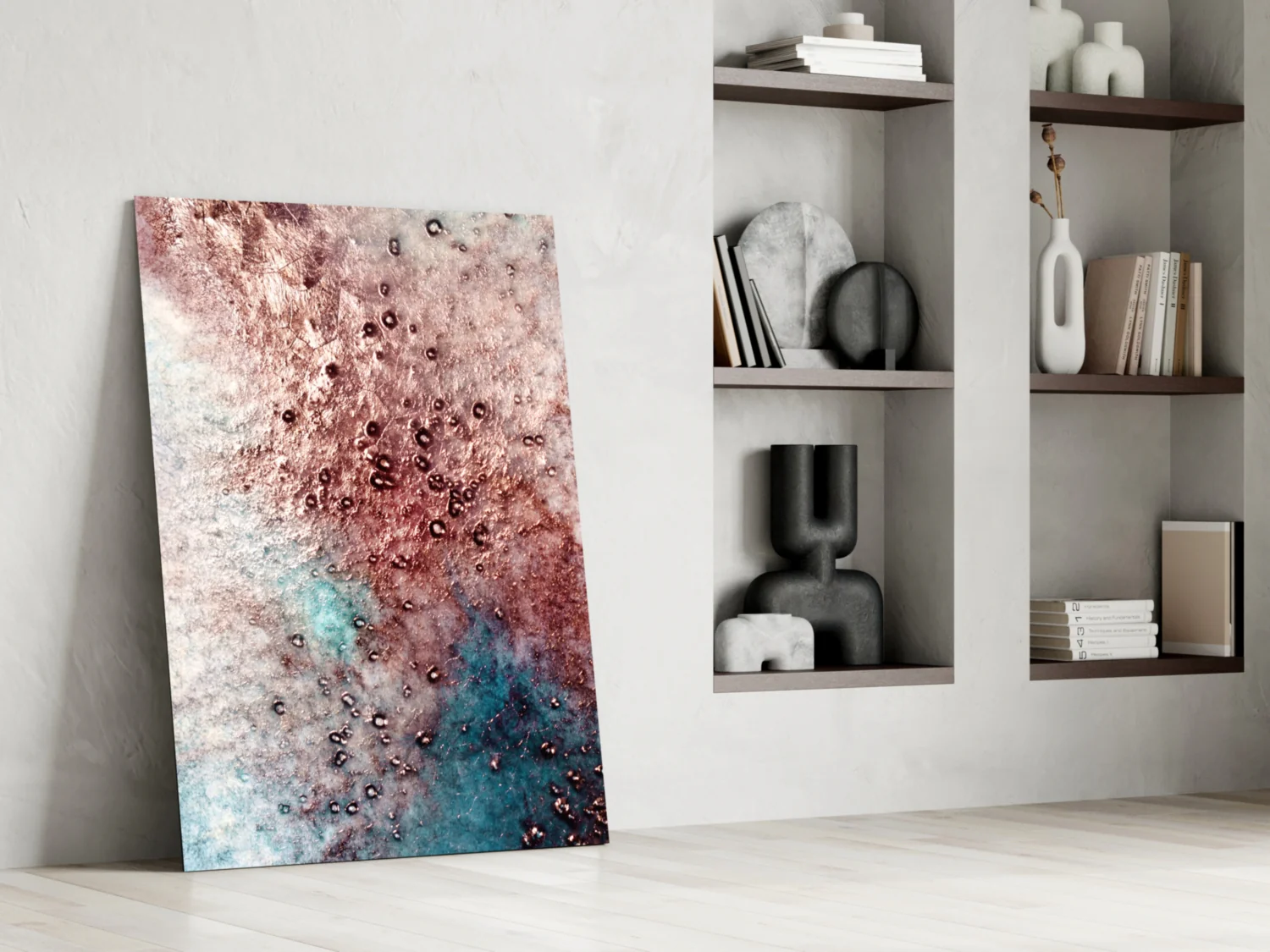 Rose Teal Geode Bubble Glass Wall Art - Image 6