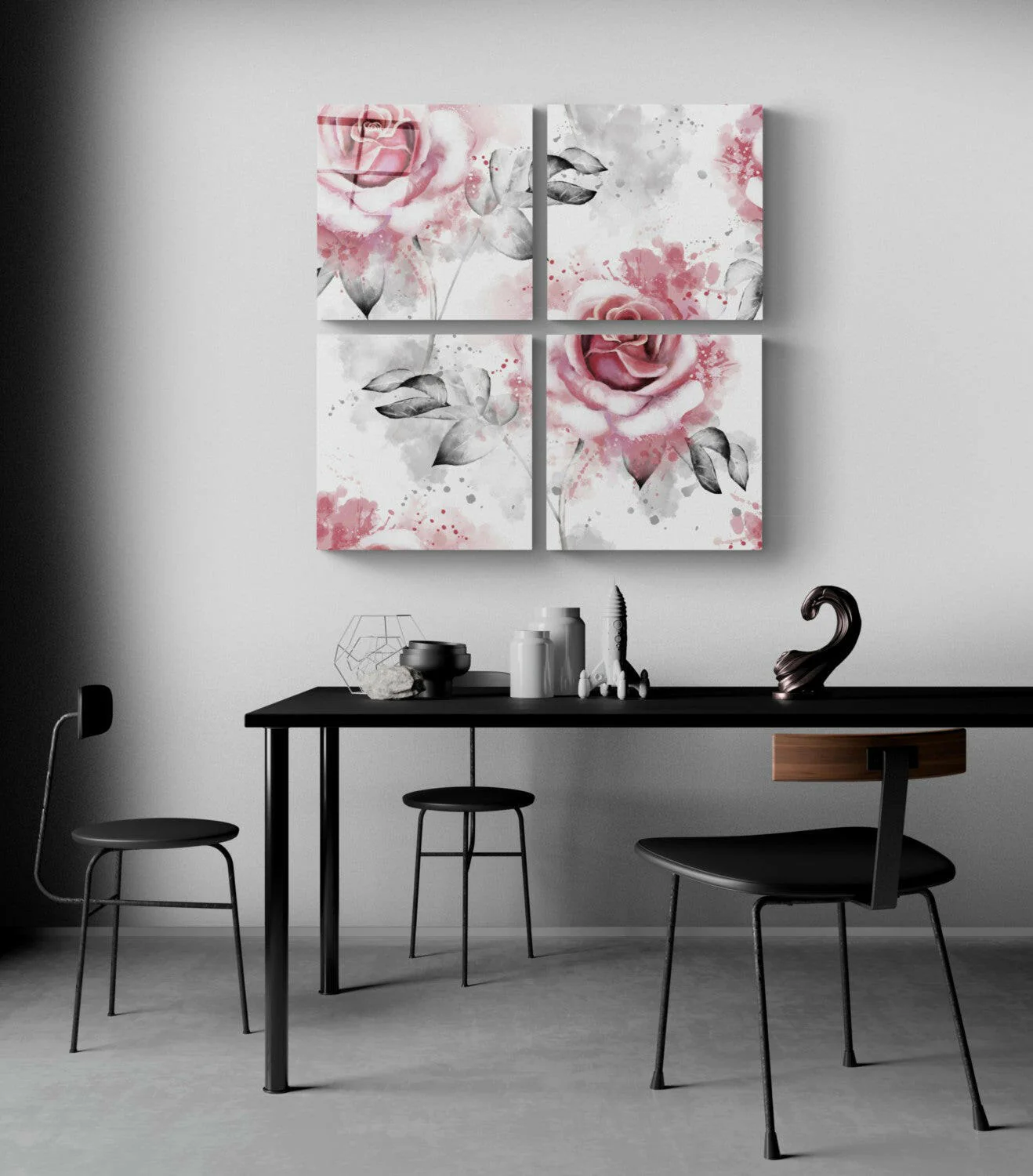 Roses Quadro Glass Wall Art - Image 3