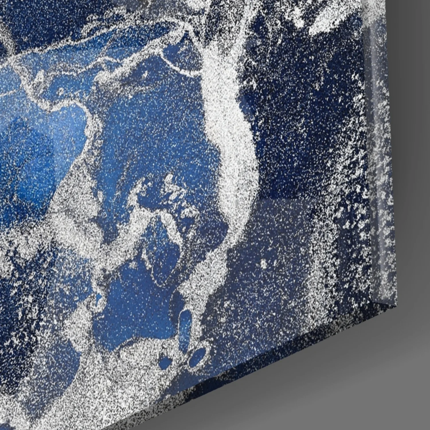 Royal Blue White Ink Glass Wall Art - Image 8