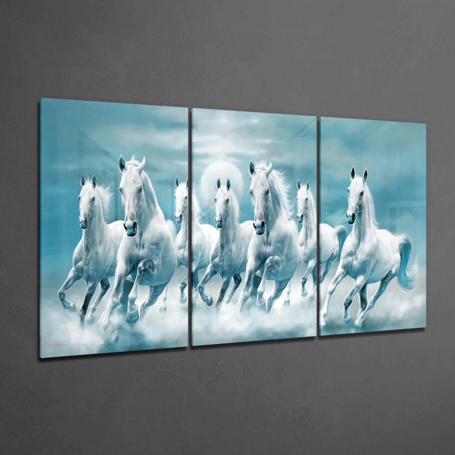 Running Horses Mega Glass Wall Art - Image 2