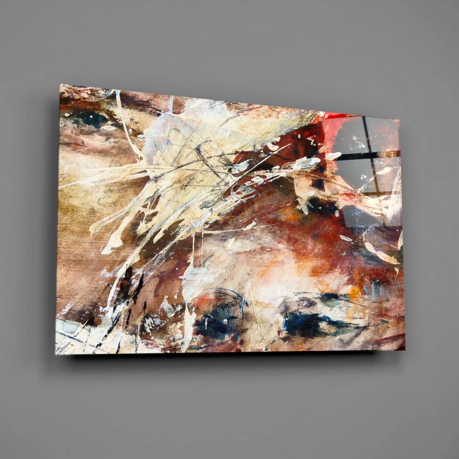 Rust Watercolor Splash Glass Wall Art - Image 2