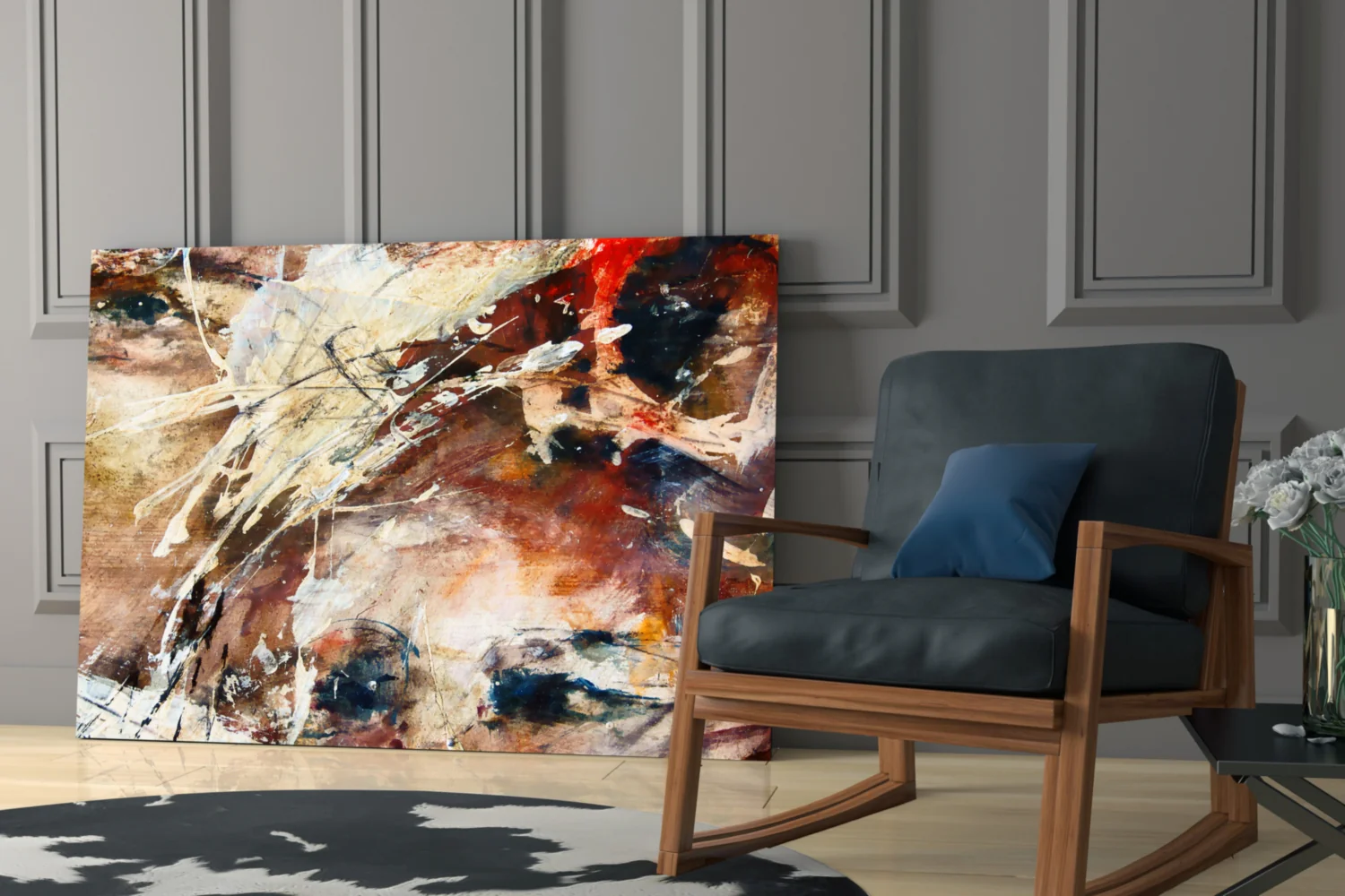 Rust Watercolor Splash Glass Wall Art - Image 6