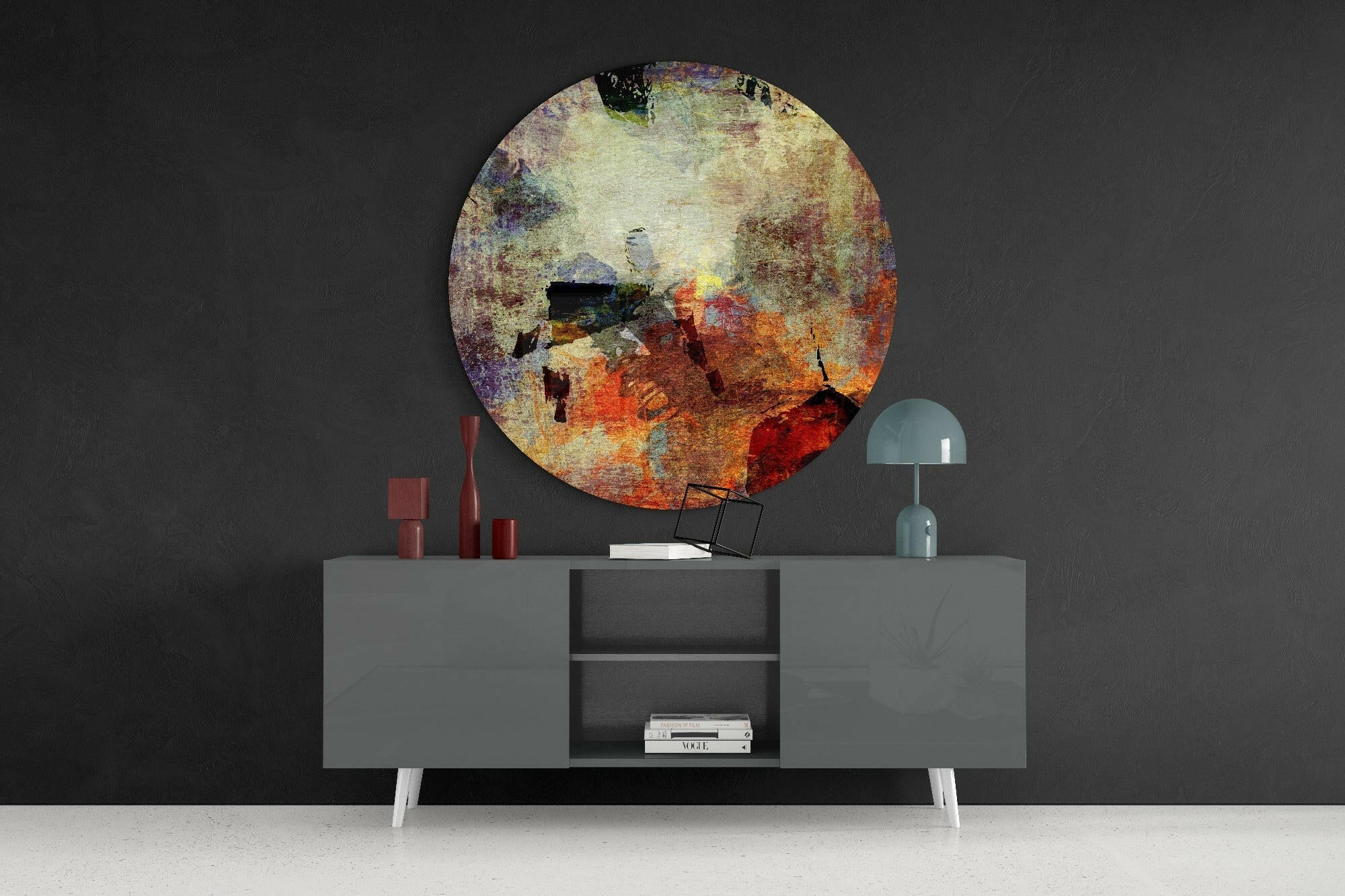 Rustic Earth Grunge Collage Glass Wall Art - Image 4