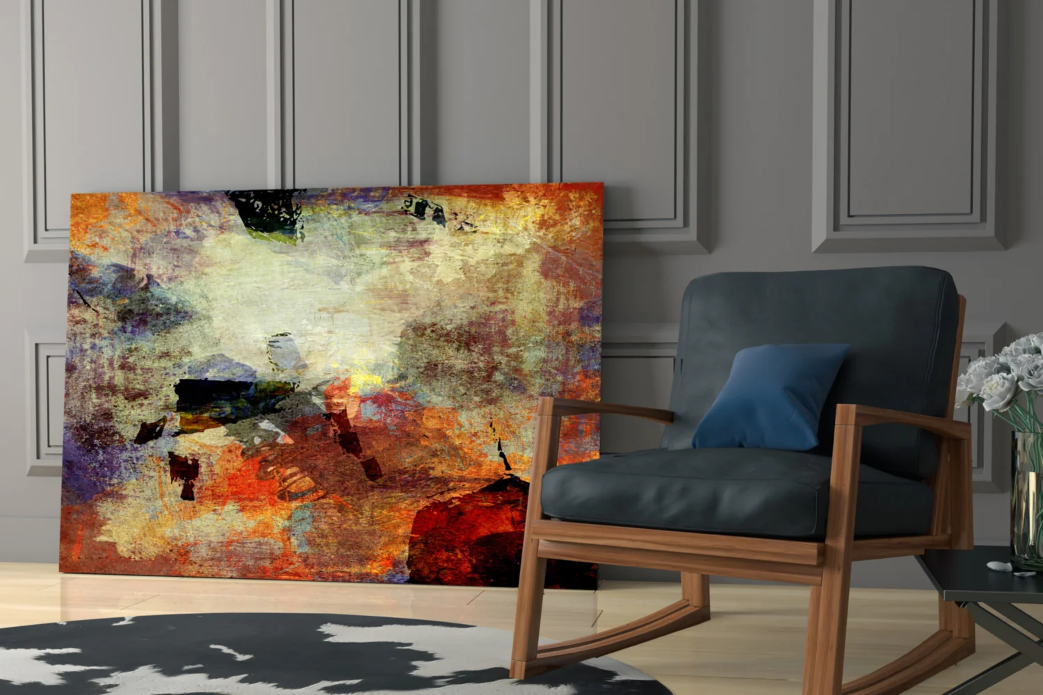 Rustic Earthtone Collage Glass Wall Art - Image 7