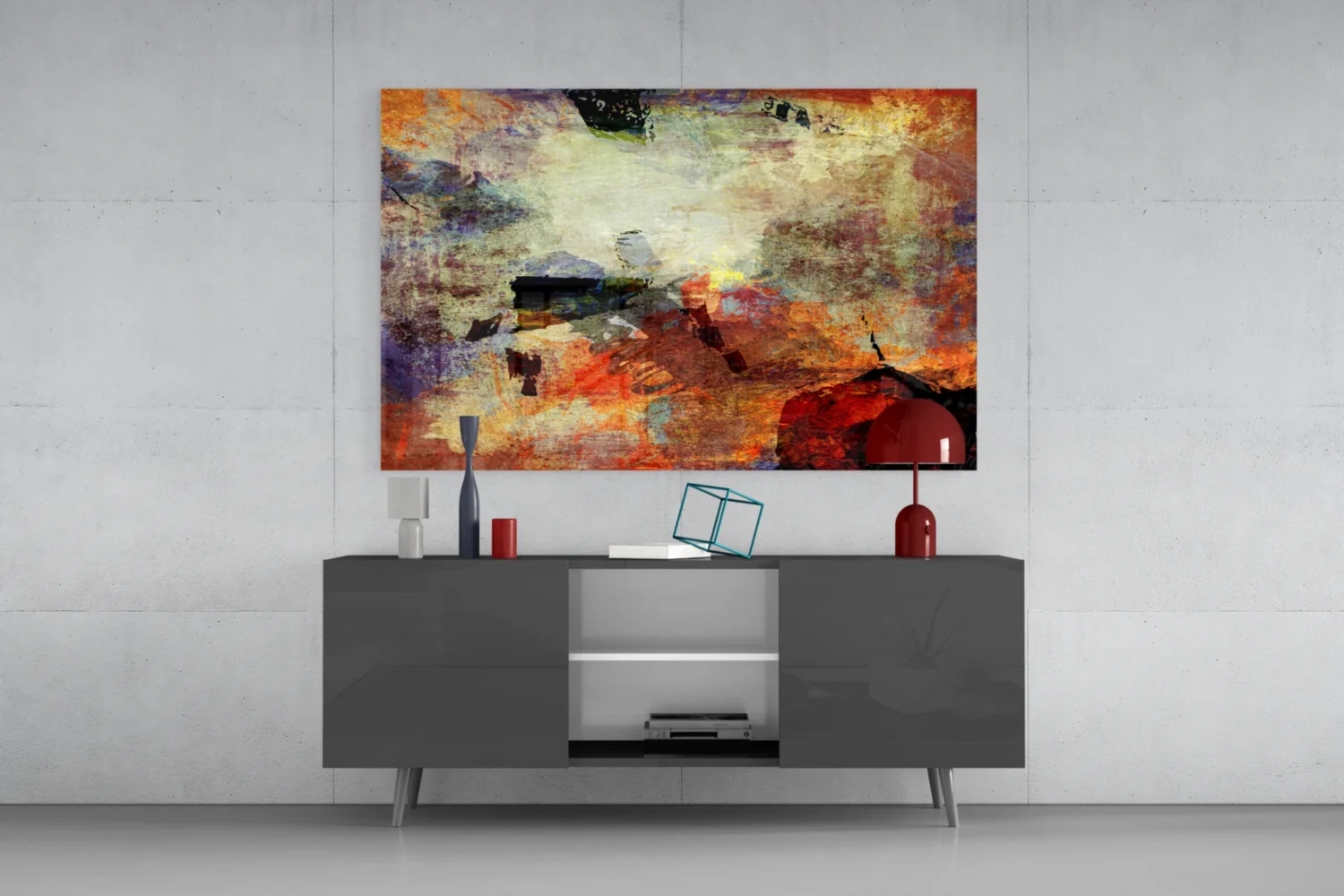 Rustic Earthtone Collage Glass Wall Art - Image 9