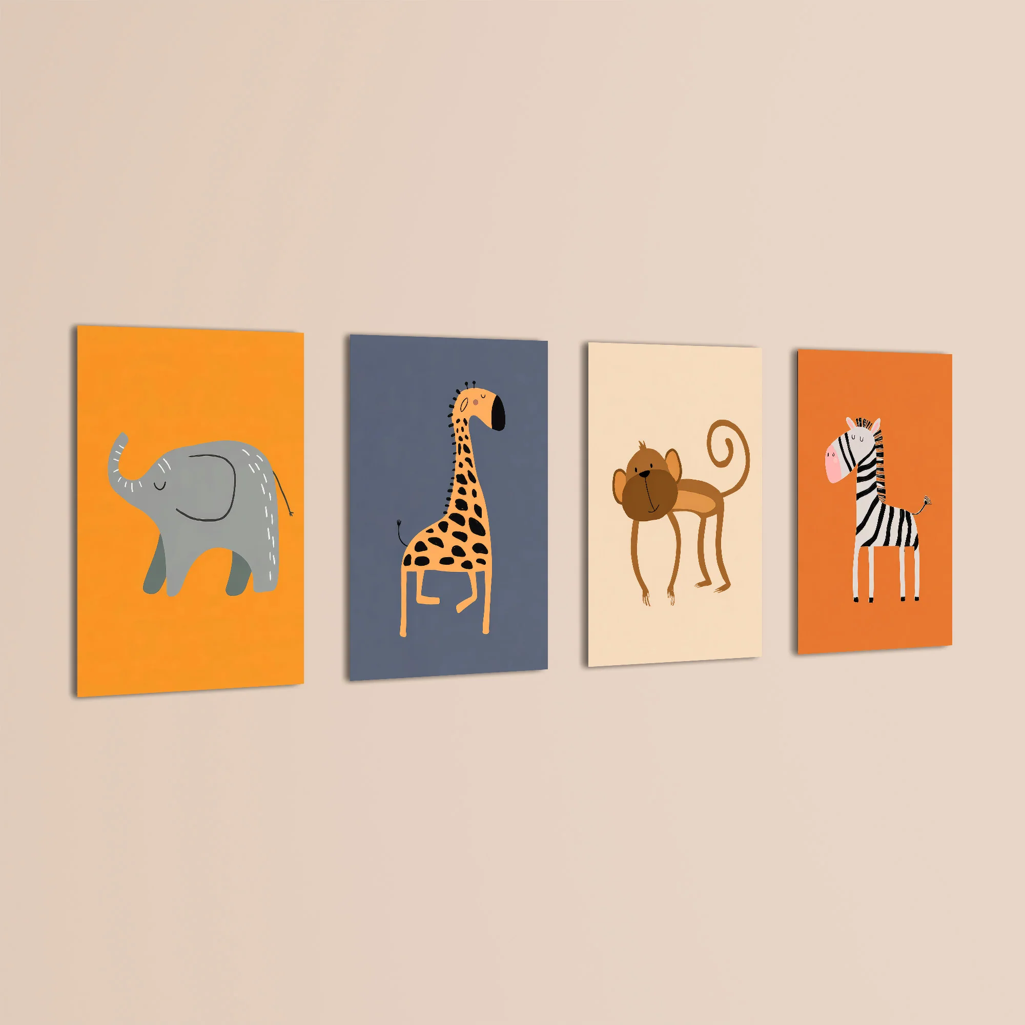 Safari Animals 4 Pieces Kids Metal Wall Art - Image 3