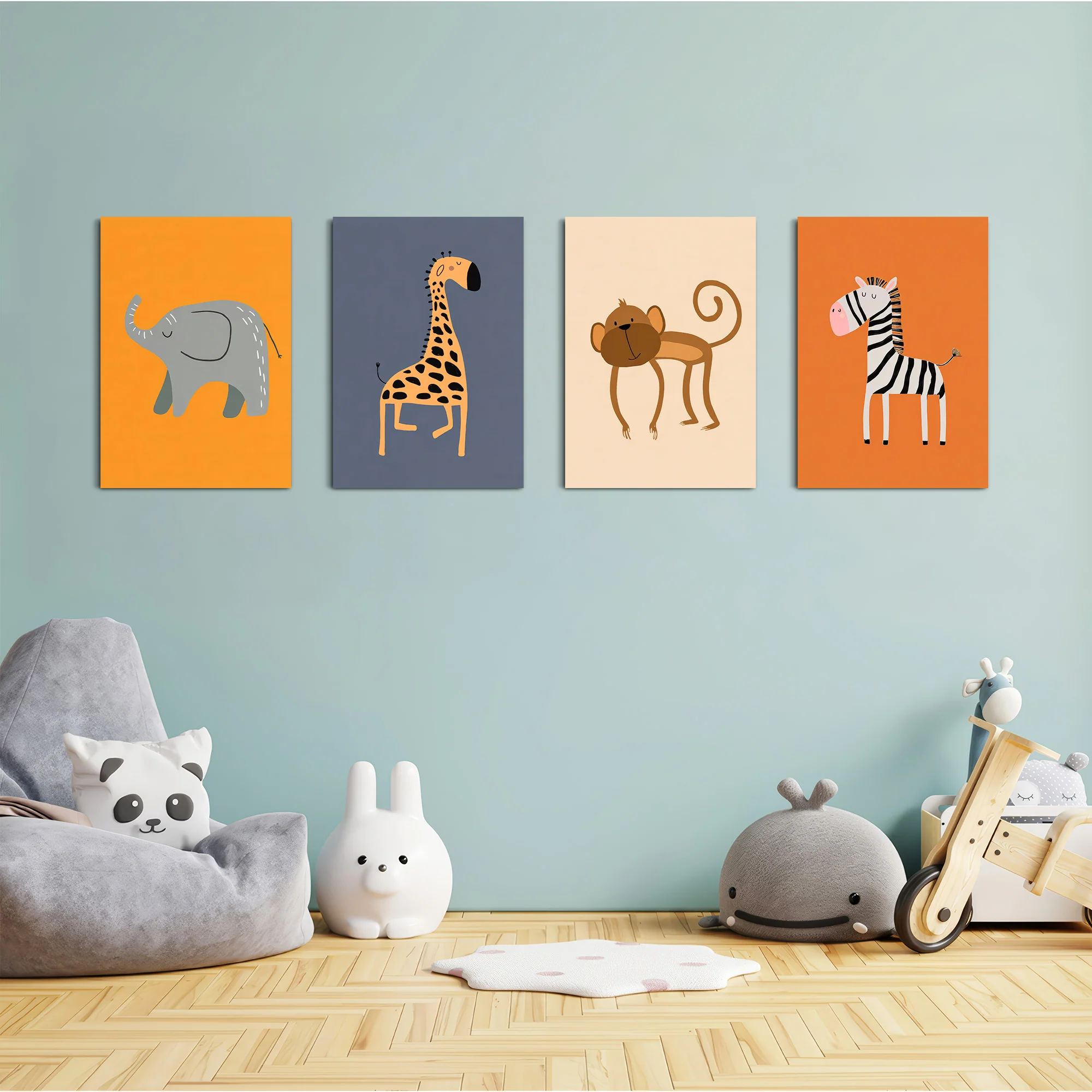 Safari Animals 4 Pieces Kids Metal Wall Art - Image 4