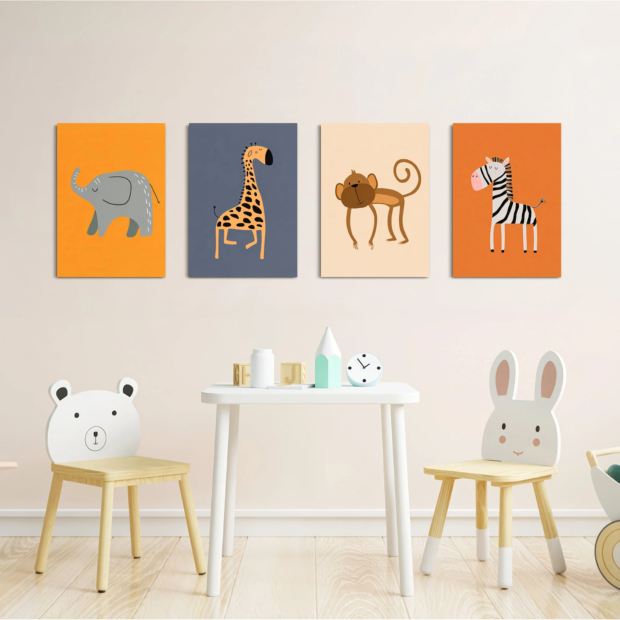 Safari Animals 4 Pieces Kids Metal Wall Art - Image 5