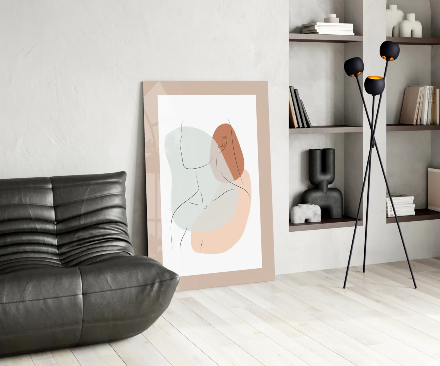 Sage Terracotta Line Art Woman Glass Wall Art - Image 6