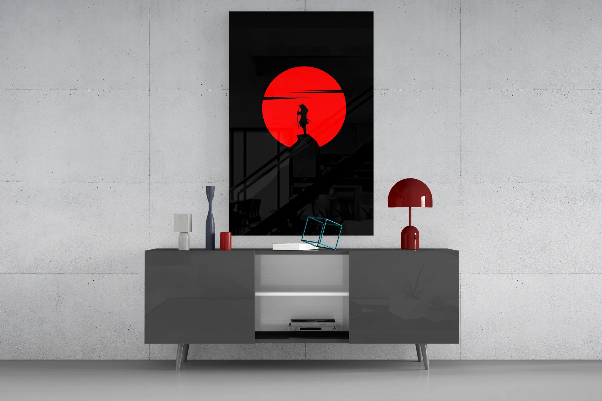 Samurai Sunset Glass Wall Art - Image 8