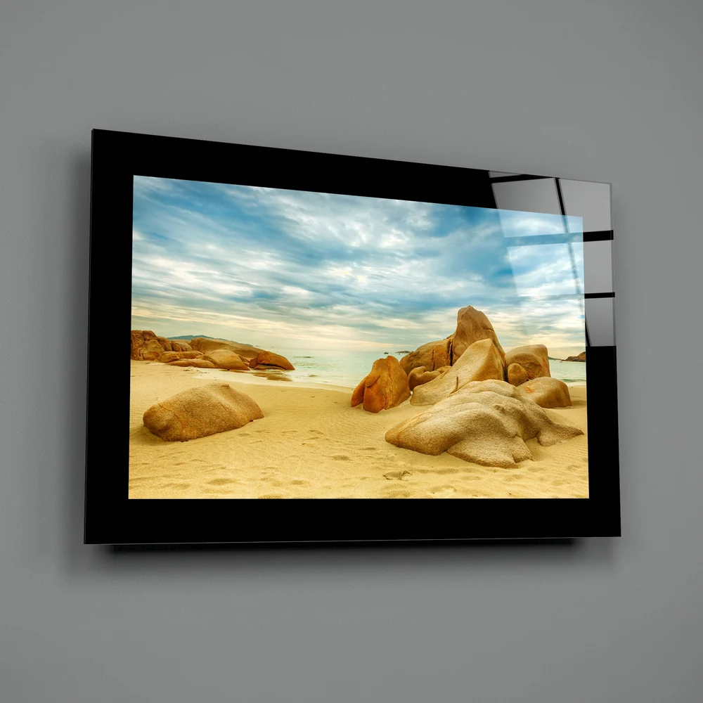 Sand and Rocks Glass Wall Art - Image 2