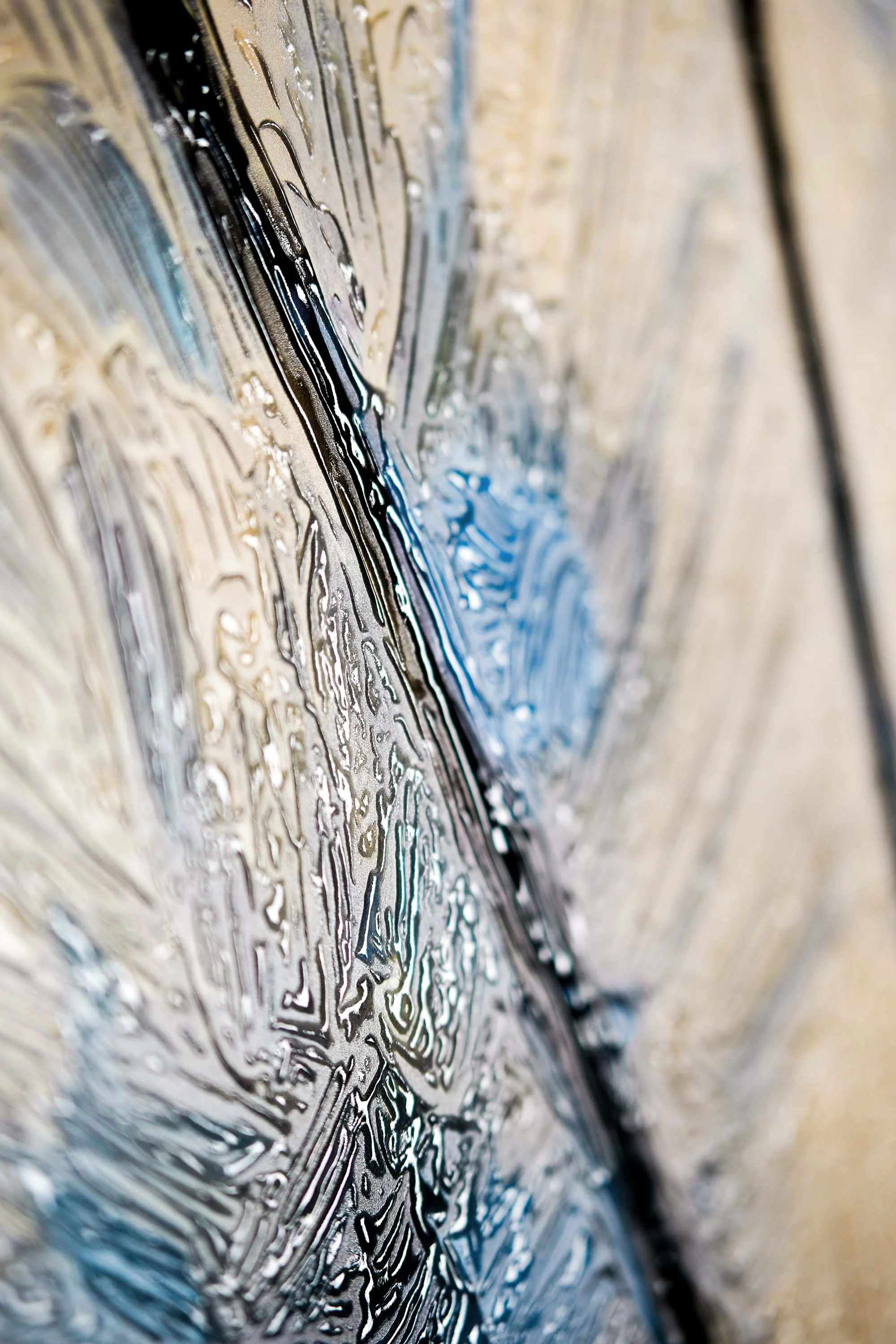 Sapphire Dew Dandelion — 3D Haptic Embossed High-Gloss Luxury Wall Art - Image 2