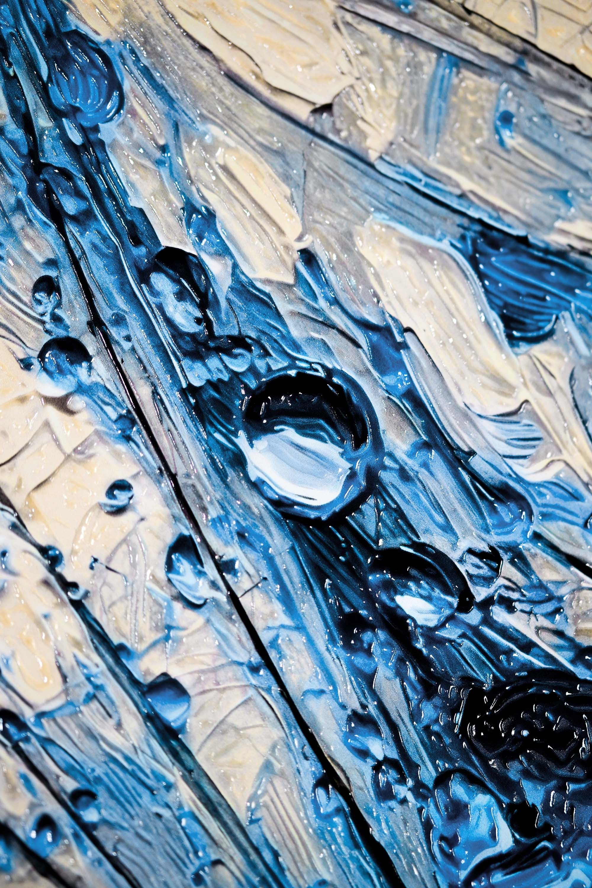 Sapphire Dew Dandelion — 3D Haptic Embossed High-Gloss Luxury Wall Art - Image 4