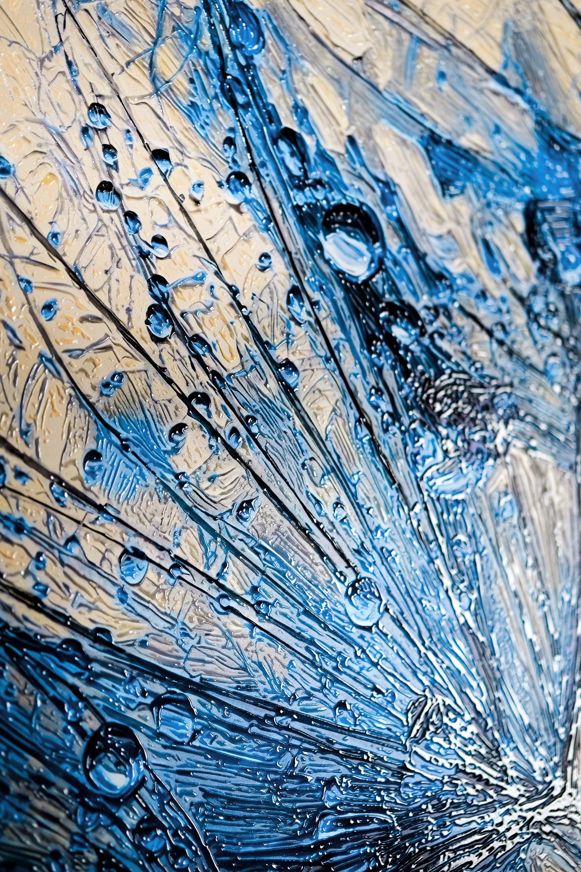 Sapphire Dew Dandelion — 3D Haptic Embossed High-Gloss Luxury Wall Art - Image 5