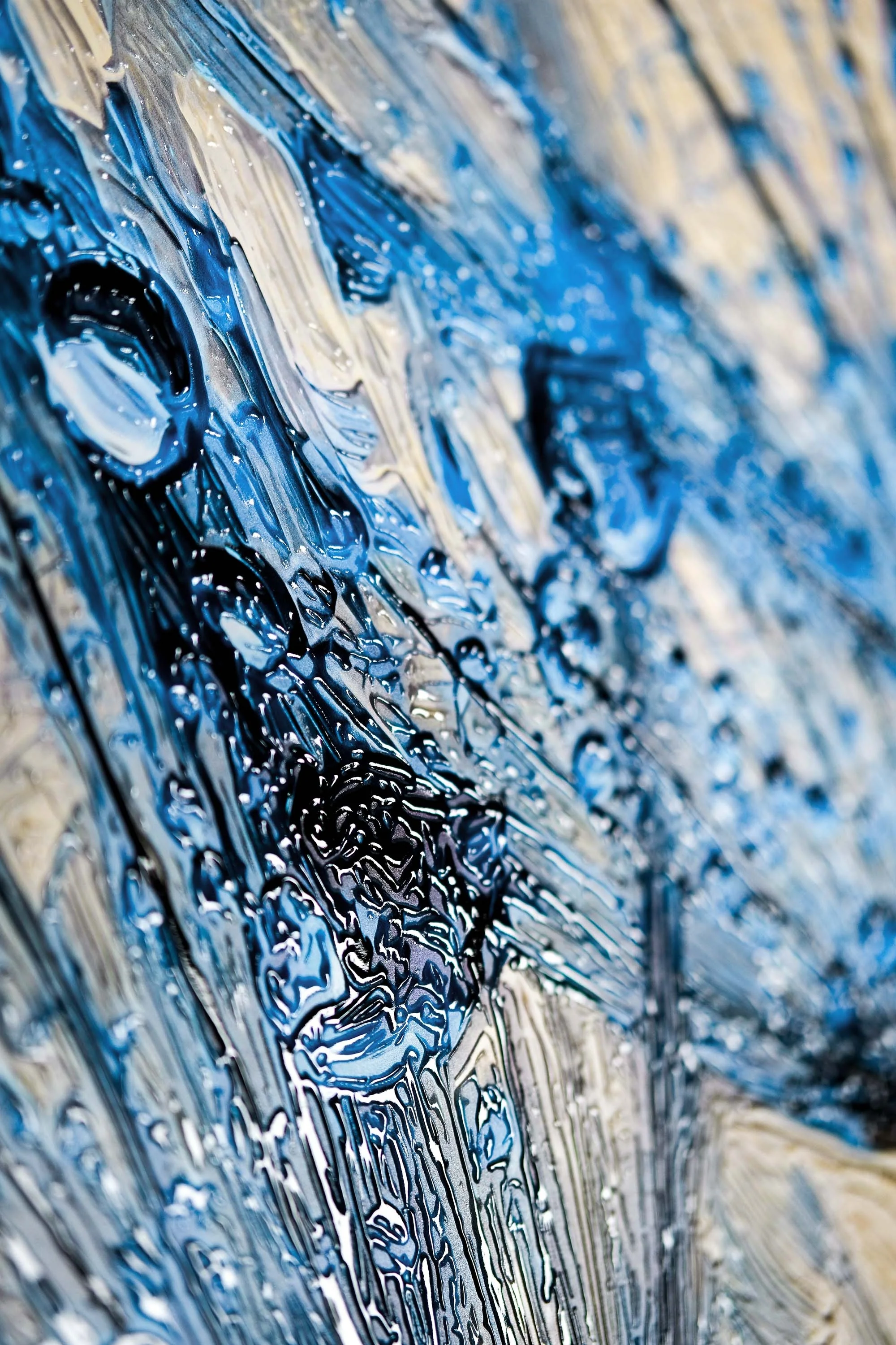 Sapphire Dew Dandelion — 3D Haptic Embossed High-Gloss Luxury Wall Art - Image 6