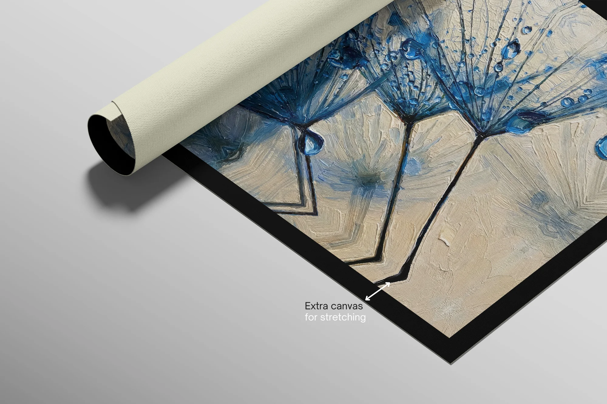 Sapphire Dew Dandelion — 3D Haptic Embossed High-Gloss Luxury Wall Art - Image 9