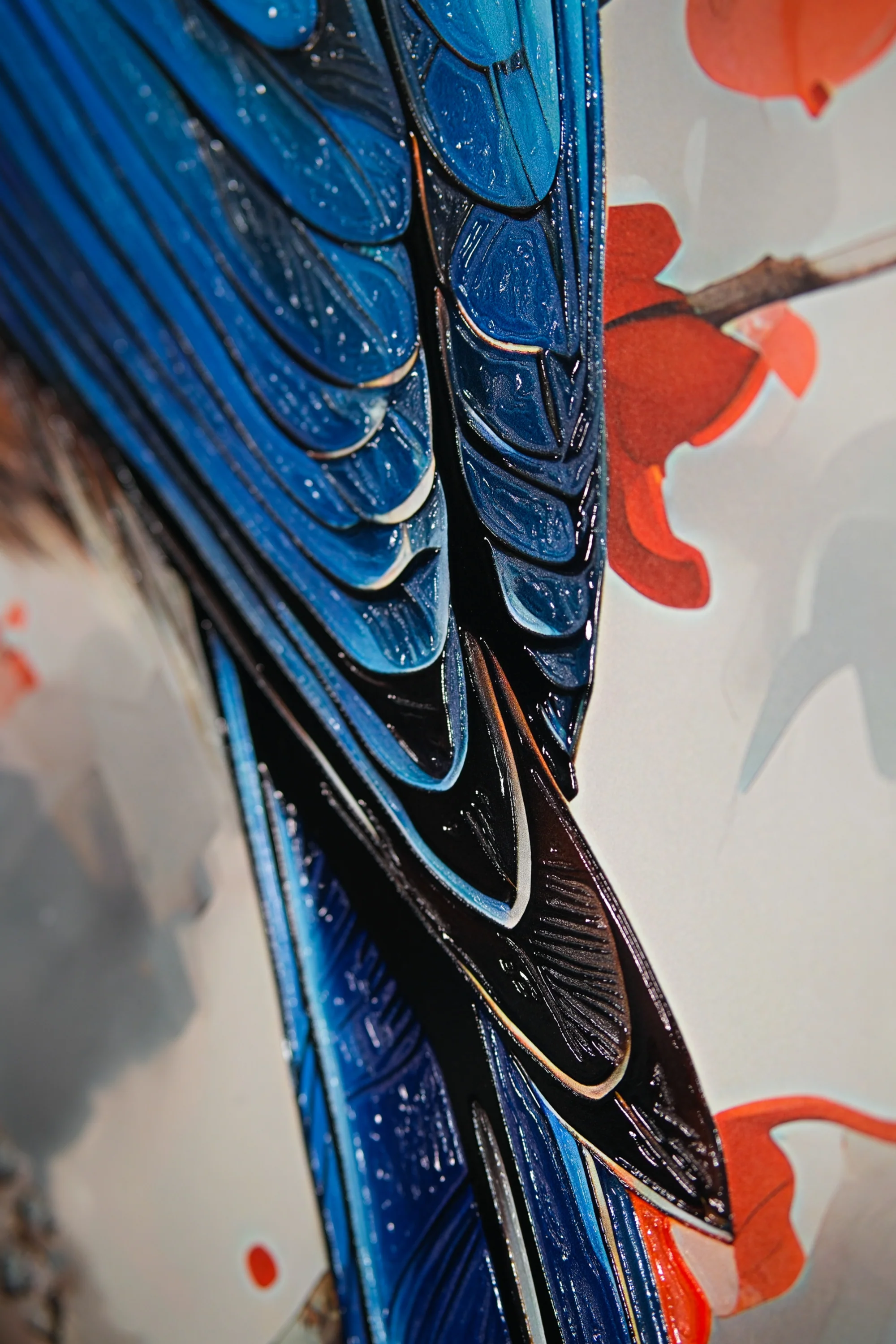 Sapphire Songbird — Haptic 3D Embossed + High-Gloss Lacquer Print - Image 7