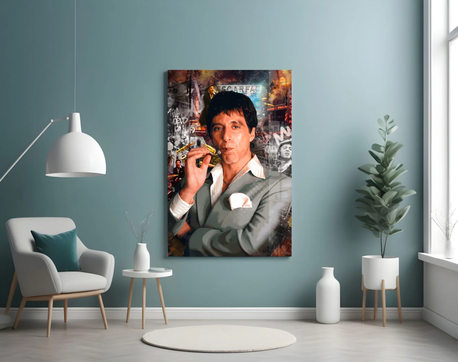 Miami Crime Boss Glass Wall Art || Designer Collection - Image 5