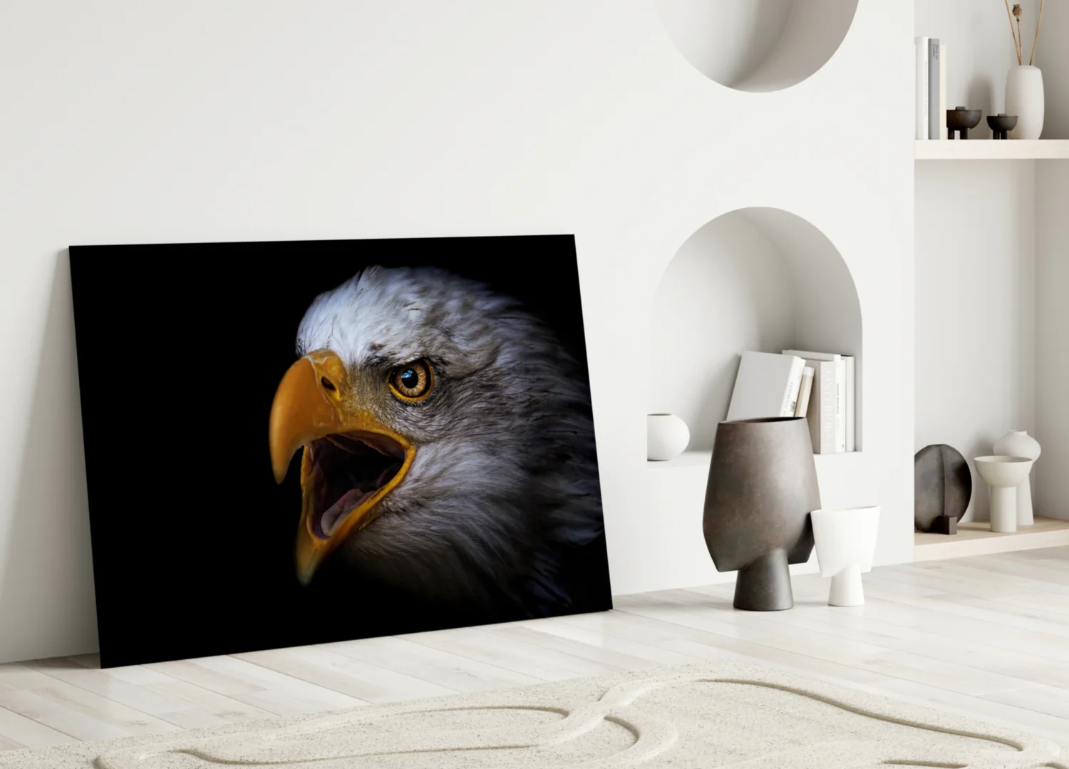 Screaming Bald Eagle Glass Wall Art - Image 3