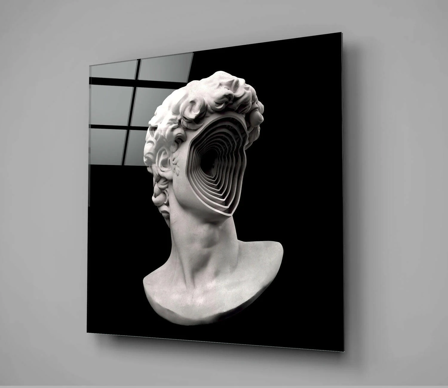 Sculpture Head Glass Wall Art - Image 3