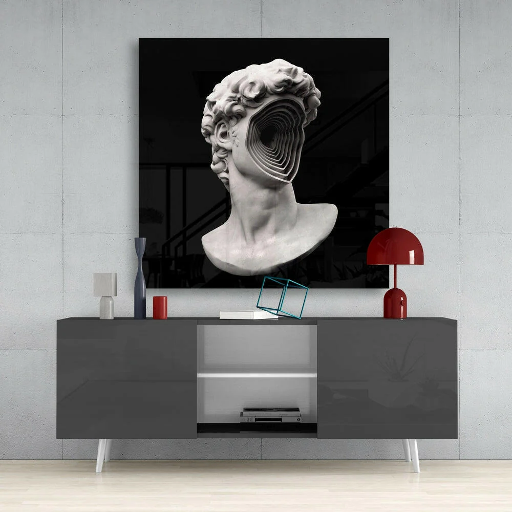 Sculpture Head Glass Wall Art - Image 4