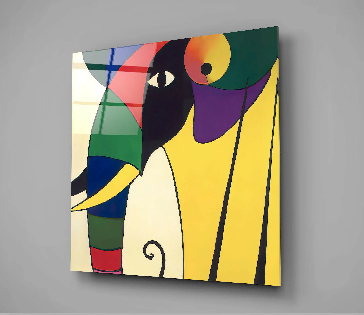 Wassily's Elephant Glass Wall Art || Designer Collection - Image 3